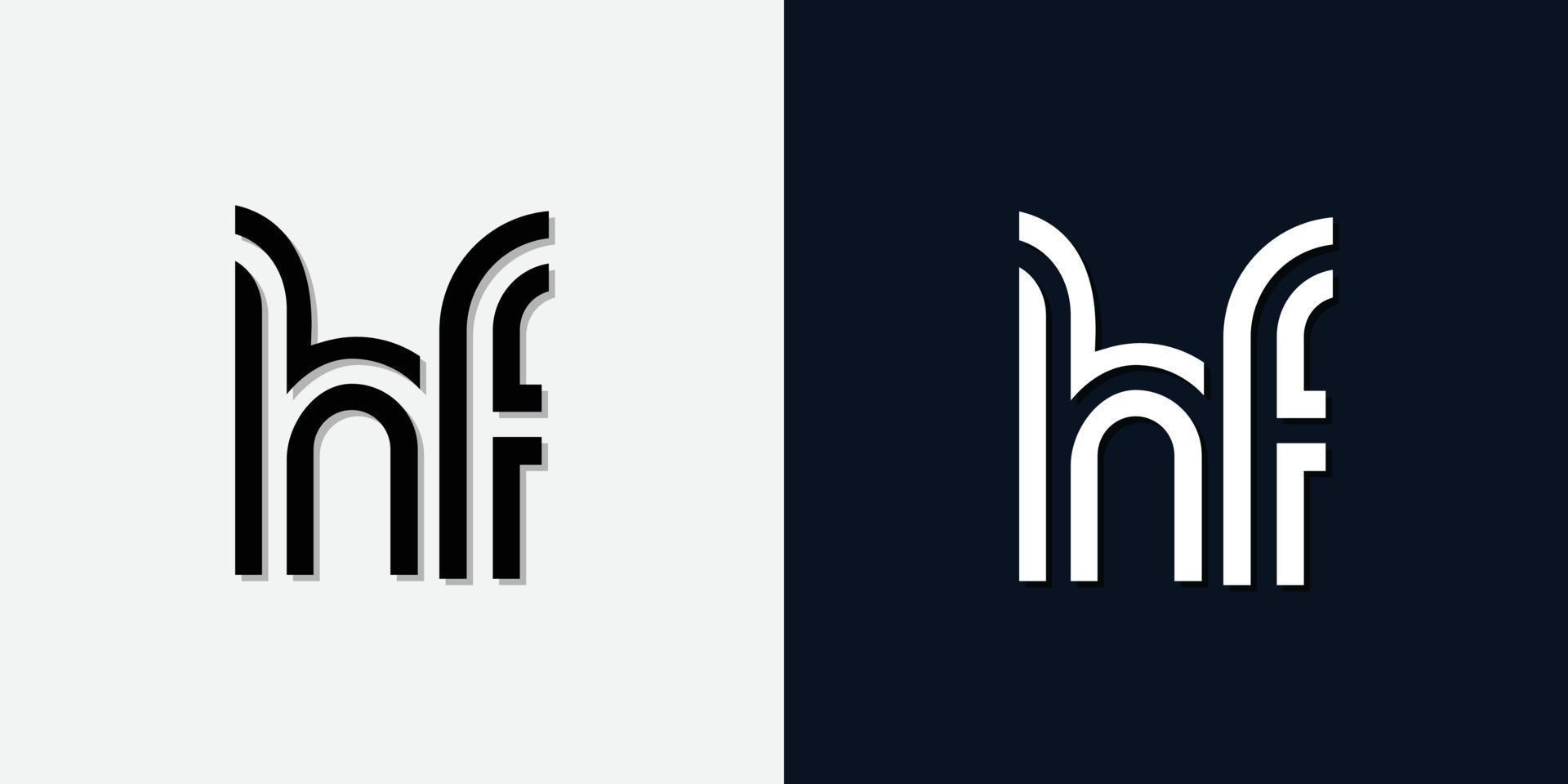 logo moderno astratto lettera iniziale hf. vettore