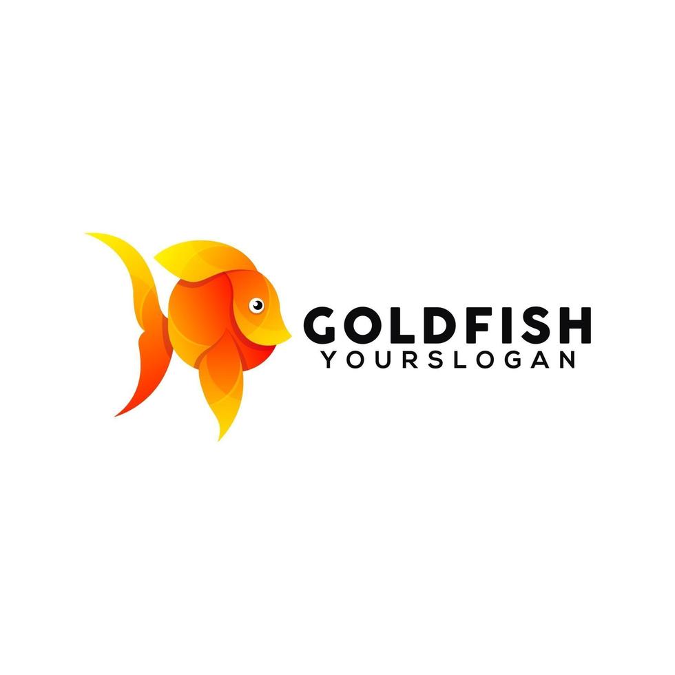 modello di progettazione logo colorato pesce rosso vettore