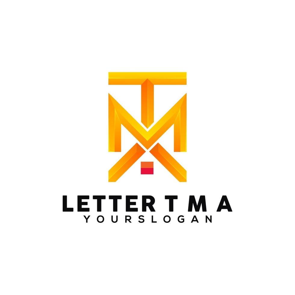 modello di progettazione logo colorato lettera tma vettore