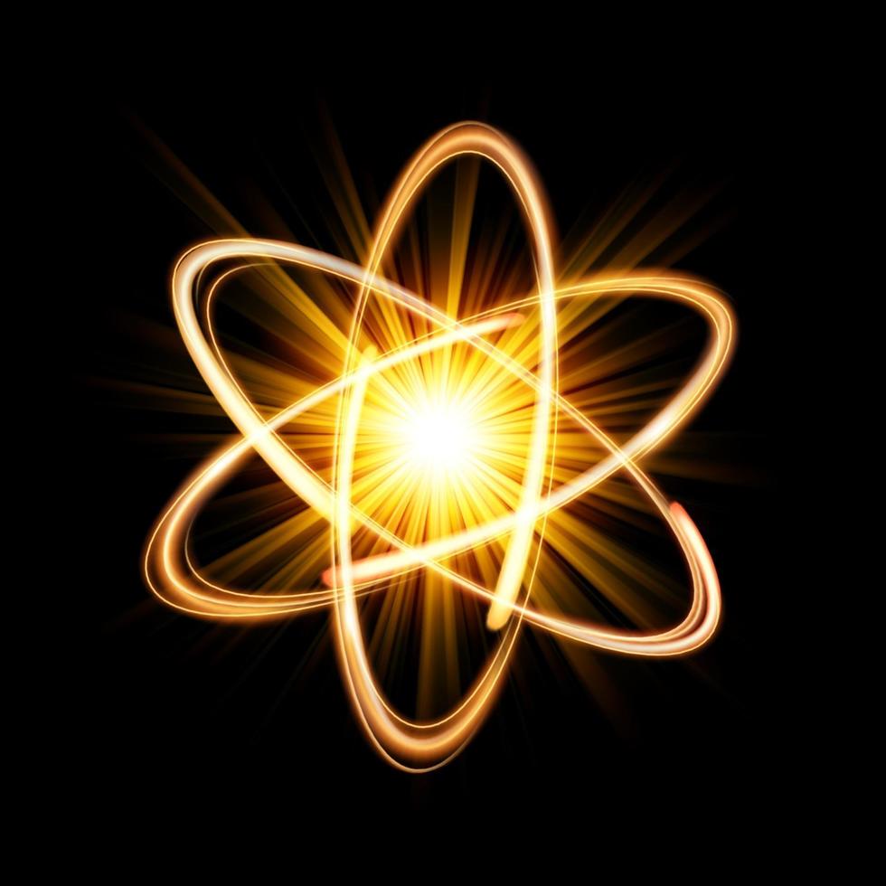 esplosione di luce atomica dinamica, isolata e facile da modificare. illustrazione vettoriale