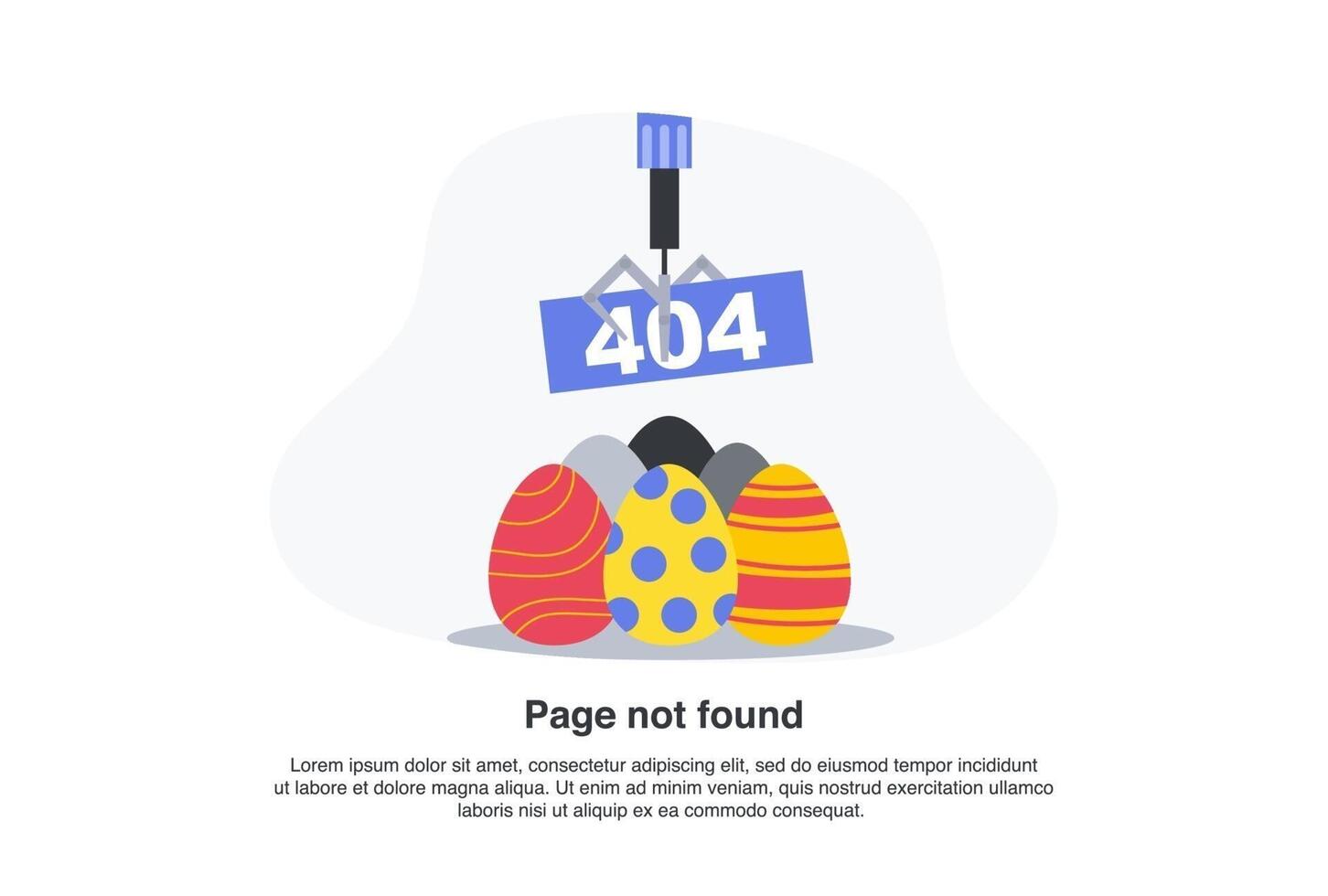 avviso di rete Internet 404 pagina di errore o file non trovato per la pagina web. vettore