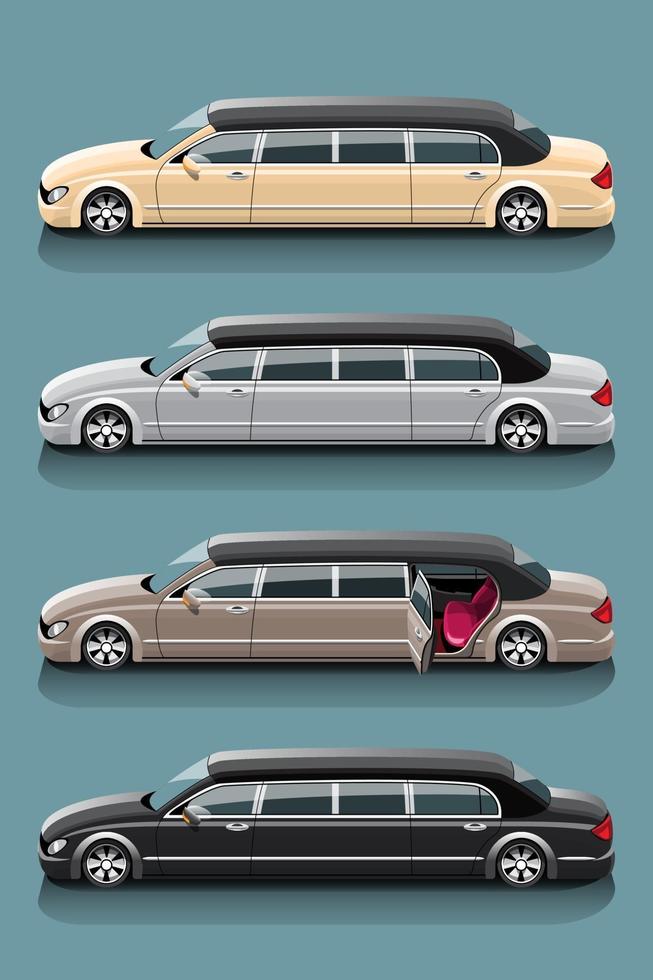 taxi limousine per passeggeri speciali. illustrazione vettoriale del concetto di servizio VIP.