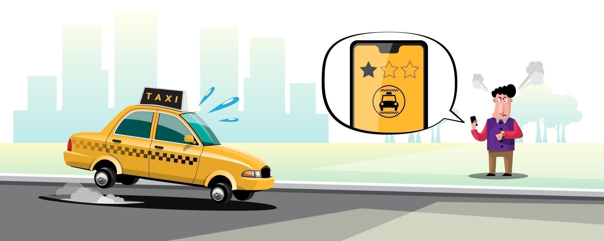 applicazione online per chiamare il servizio taxi tramite smartphone e impostare la posizione per la destinazione vettore