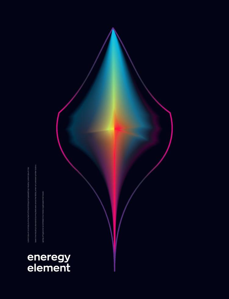 elemento di sfondo cosmo con onda di linea colorata. illustrazione vettoriale del flusso di energia.