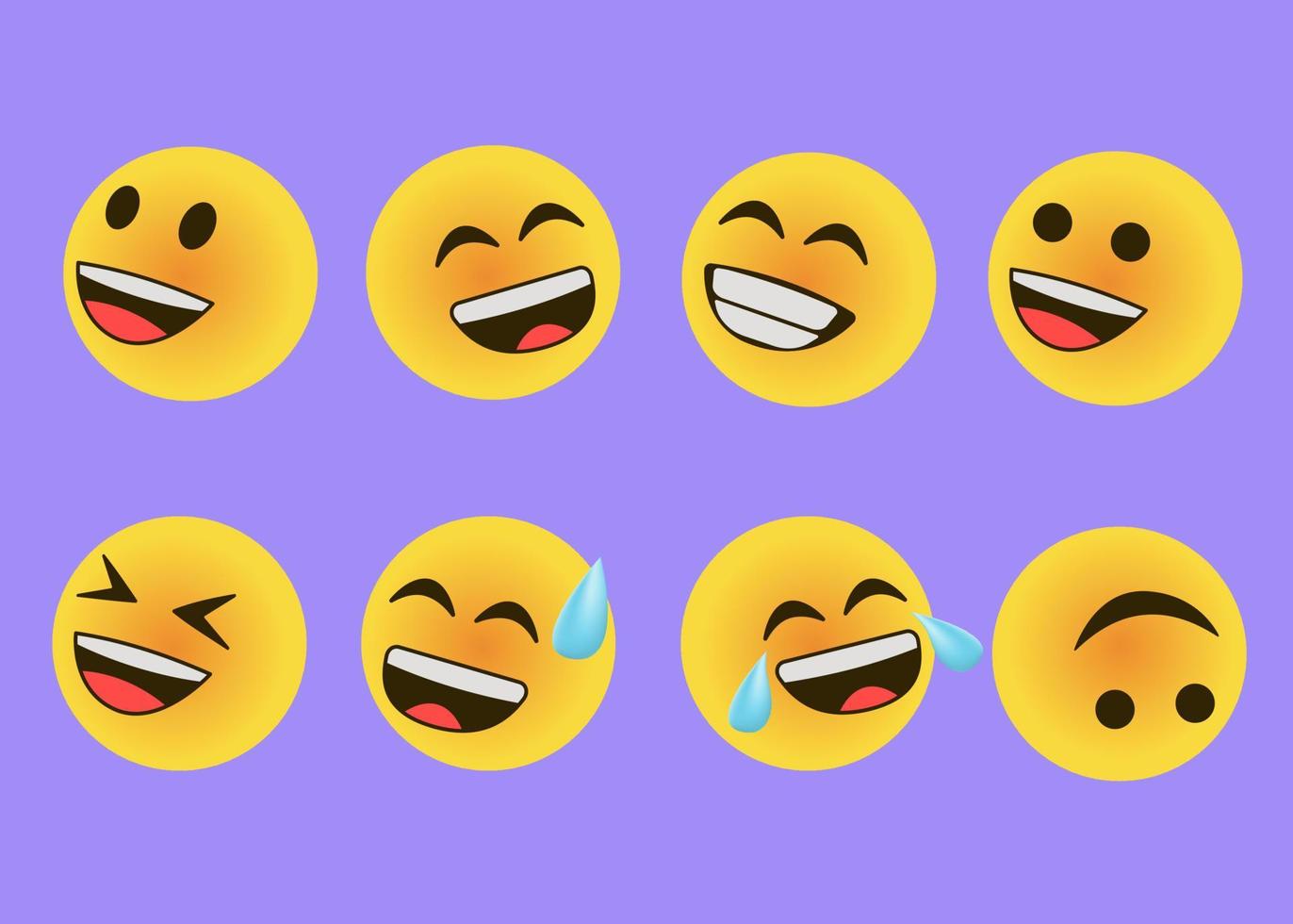 impostare il simbolo dell'icona del design 3d del gradiente emoji vettore