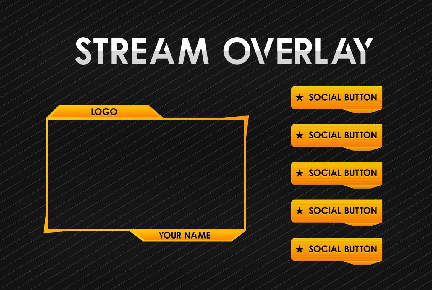 Stream overlay facecam. illustrazione vettoriale di progettazione del pannello