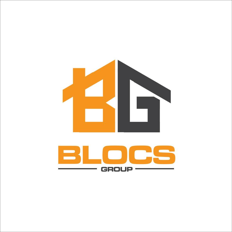 bg design logo di costruzione per il servizio immobiliare vettore