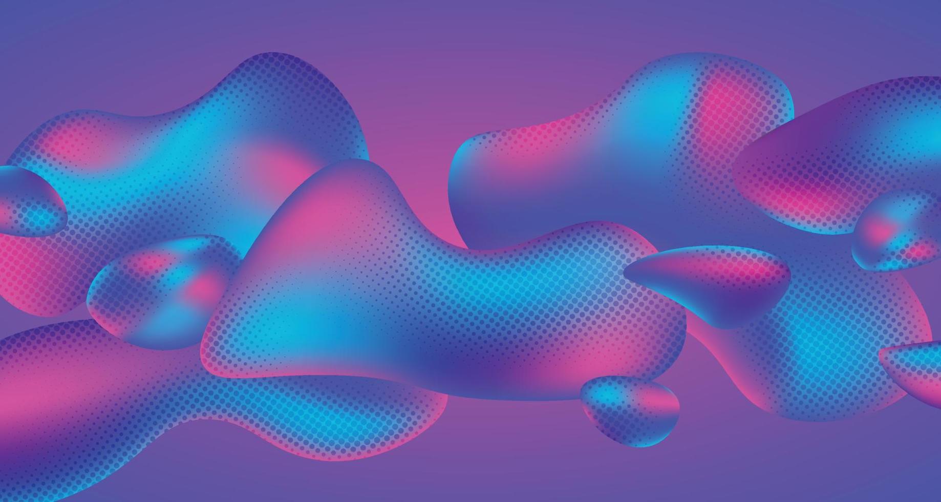 astratto colorato fluido semitono gradiente forma disegno geometrico sfondo liquido. illustrazione vettoriale eps10