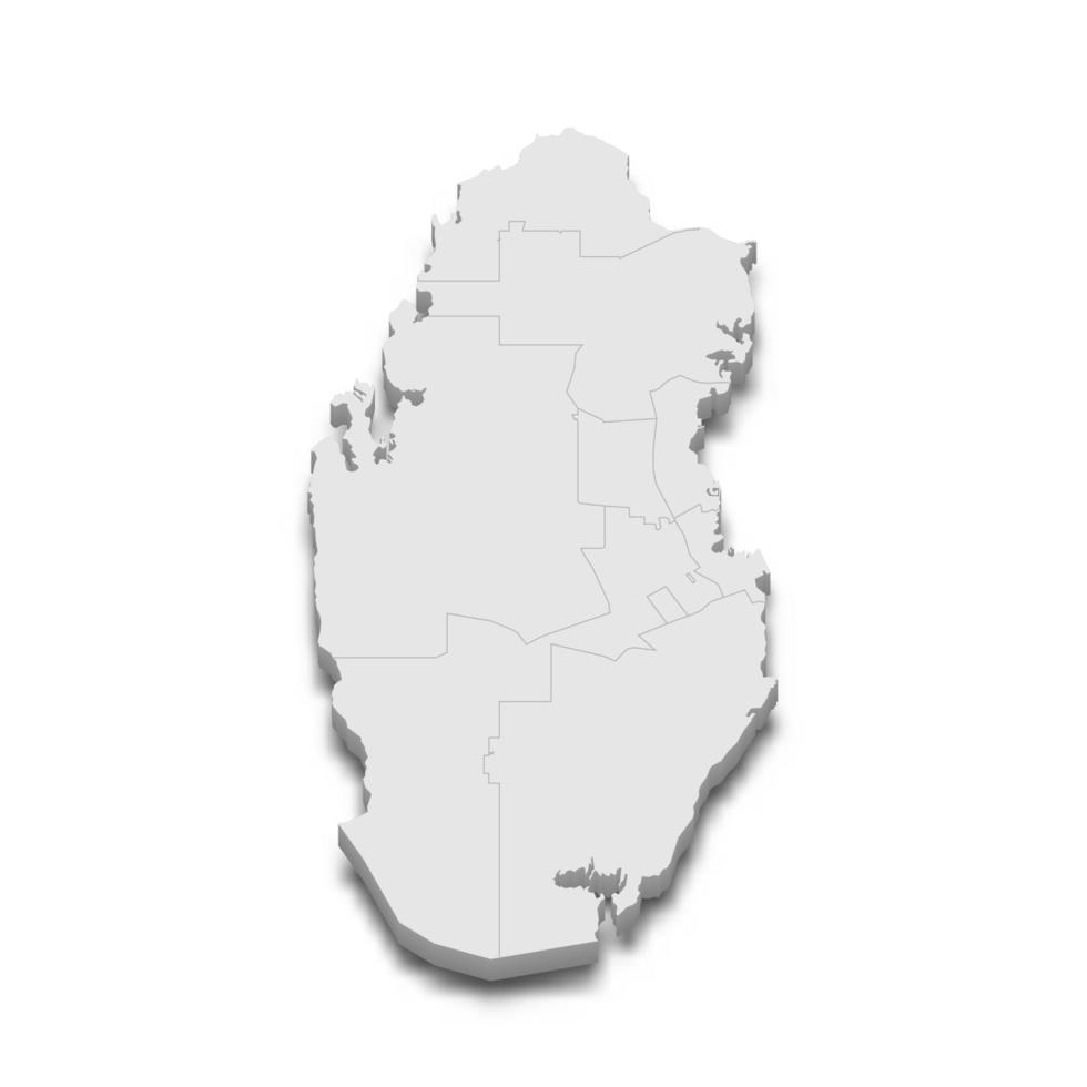 Mappa 3d con i confini delle regioni vettore