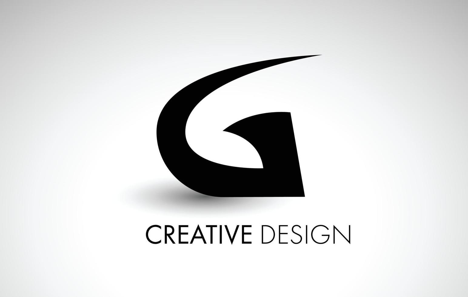 g lettera logo design minimalista in nero con icona vettore forma creativa