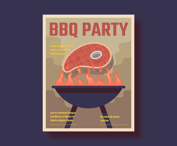 Retro Poster per barbecue vettore