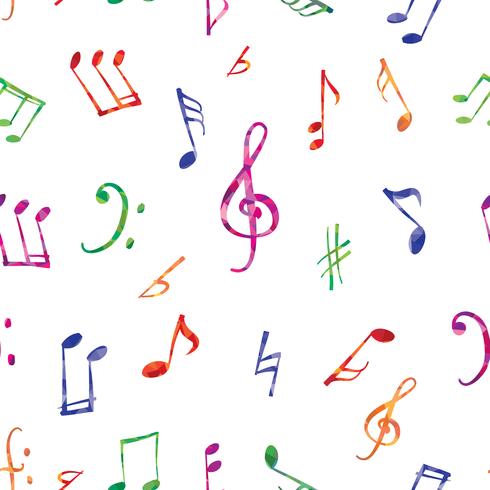 Modello musicale Note e segni di musica senza cuciture vettore