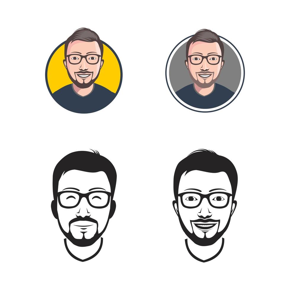 avatar maschile con gli occhiali vettore