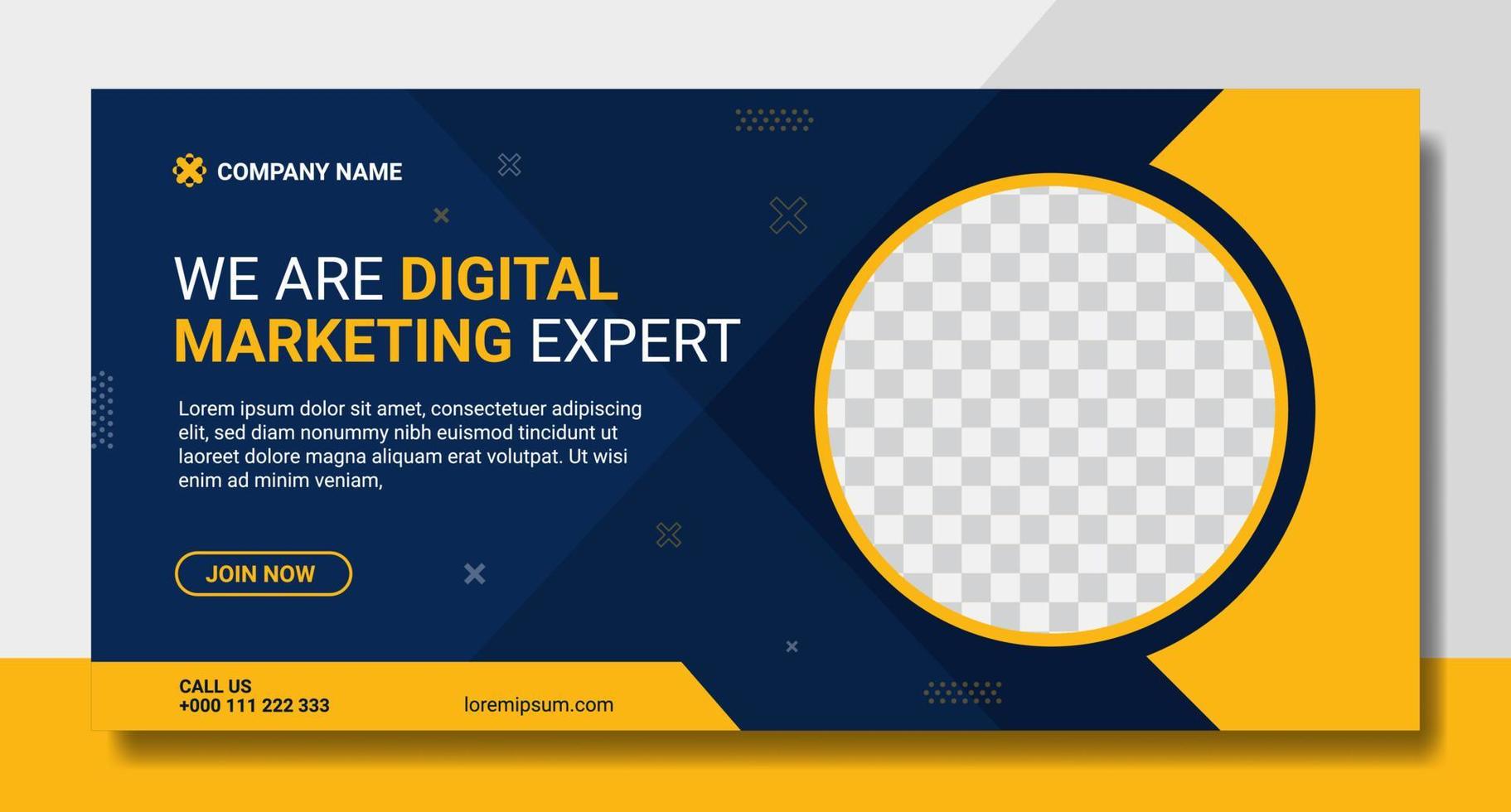 modello di banner orizzontale di marketing digitale creativo vettore