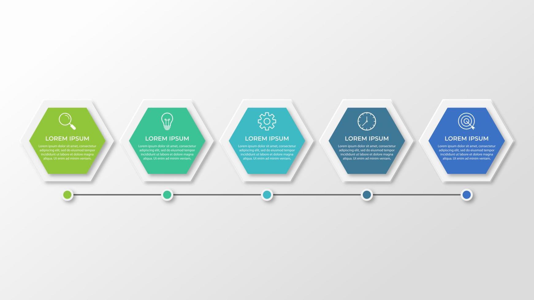 modello di presentazione aziendale infografica con 5 opzioni vettore