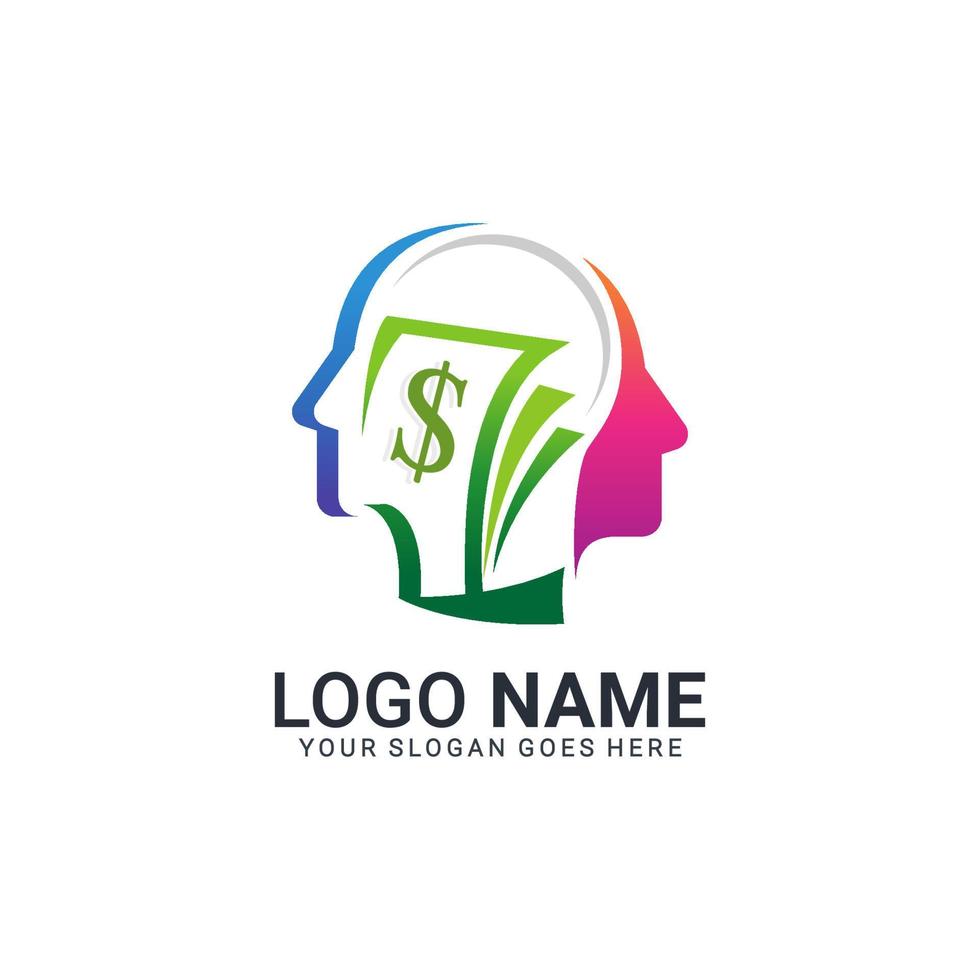 le persone moderne finanziano il design del logo degli investimenti. design astratto logo moderno vettore