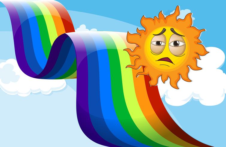 Un sole vicino all&#39;arcobaleno vettore