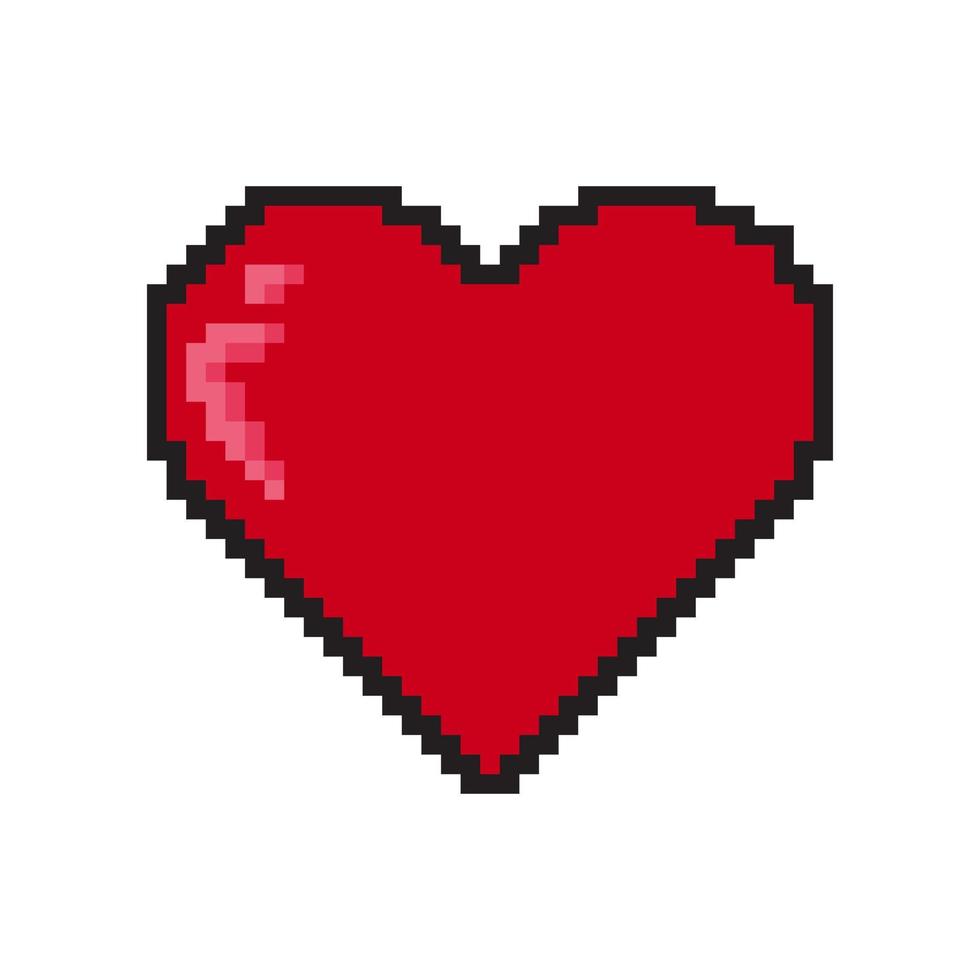 pixel art cuori icona disegno vettoriale illustrazione.