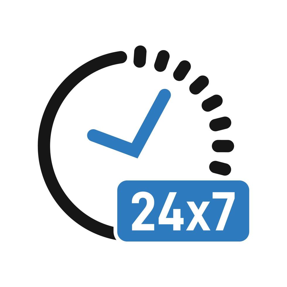 Icona di supporto 24, supporto 24 ore vettore