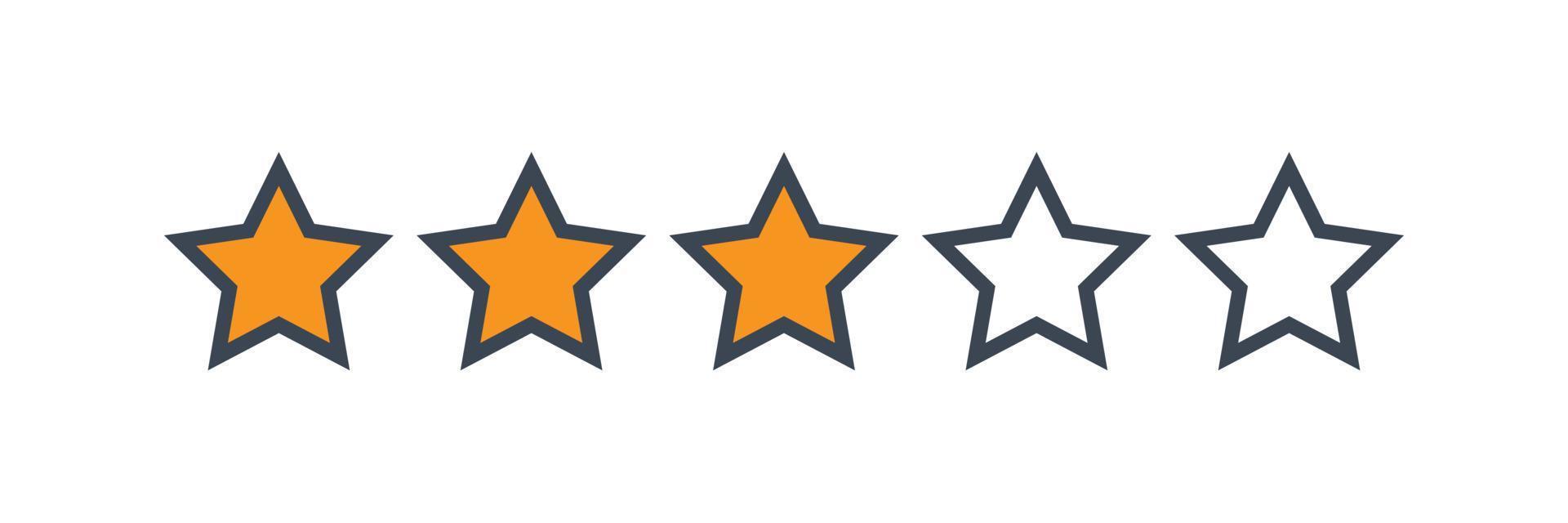 recensione di valutazione del prodotto del cliente a tre stelle vettore