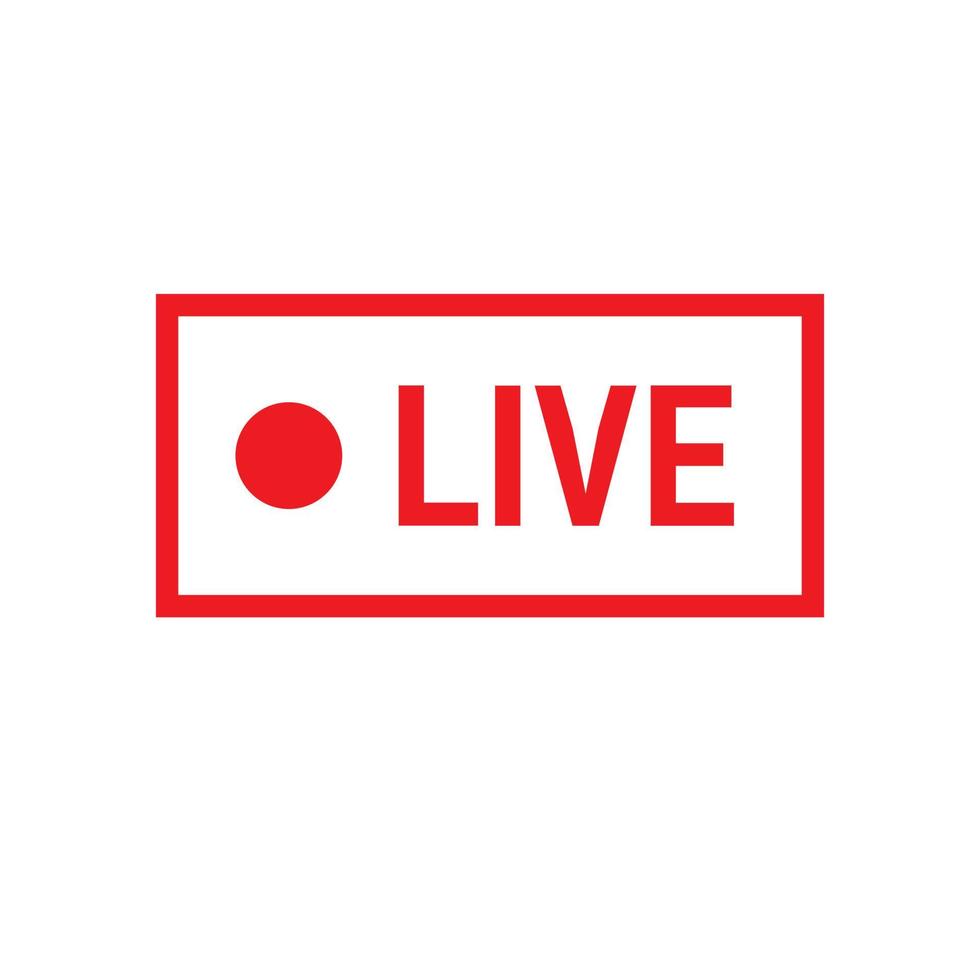 icona dal vivo. live streaming, video, simbolo di notizie vettore