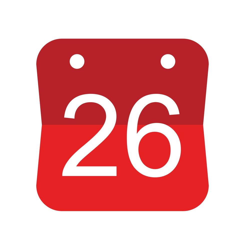26 icona della data dell'evento, icona della data del calendario vettore