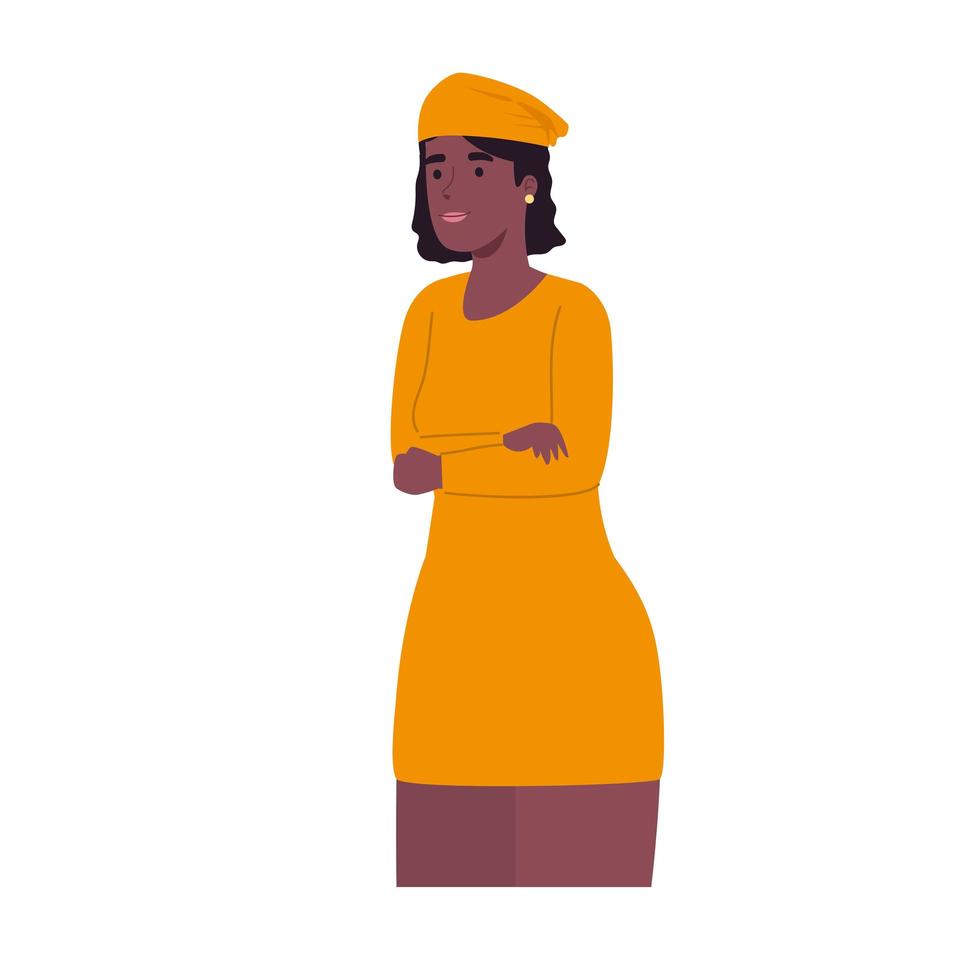 donna africana con vestito vettore
