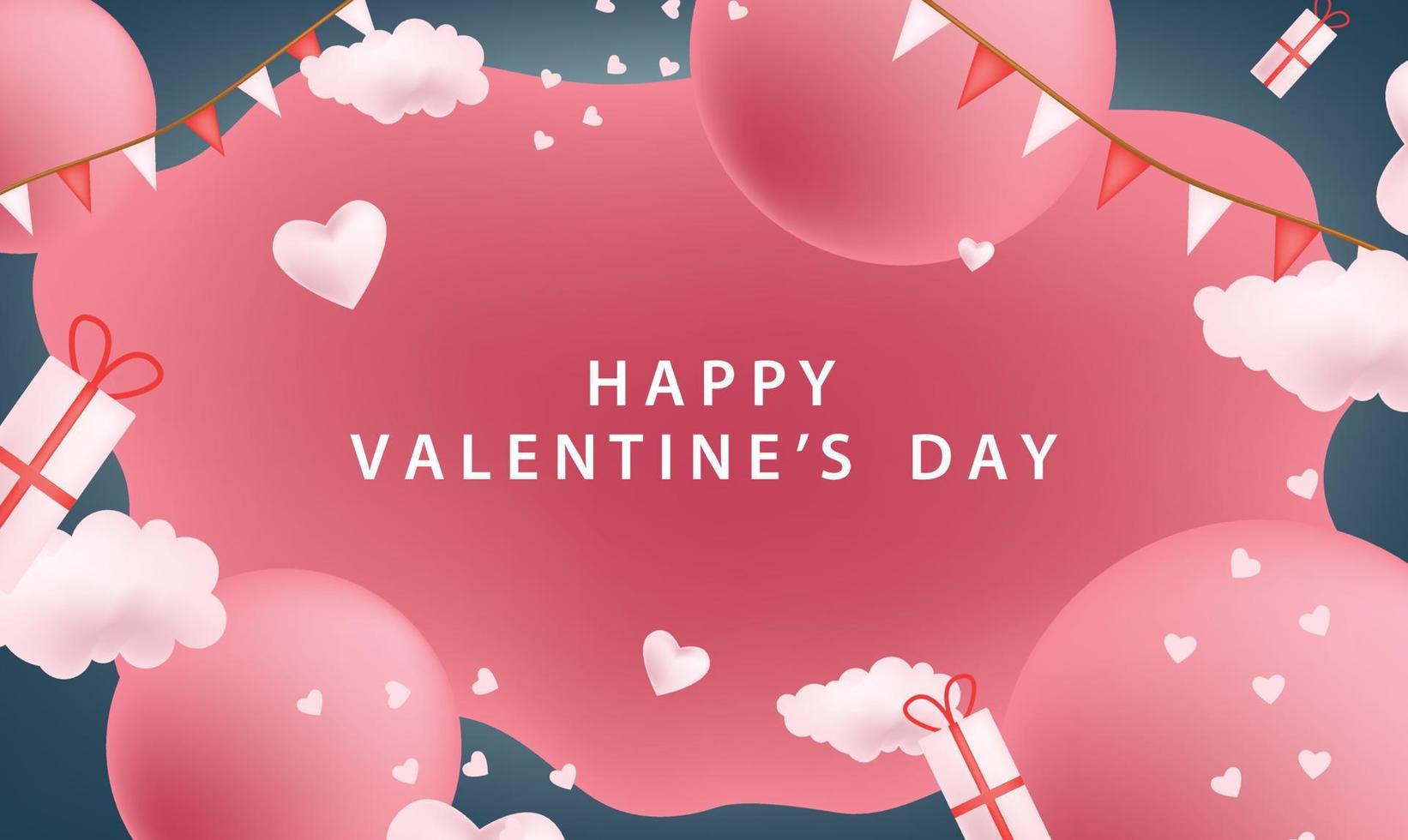 felice giorno di san valentino modello illustrazione sfondo carta parati banner modello volantino poster etichetta evento sfondo moderno vettore design concetto premium colore carta digitale ornamentale nero oro lusso