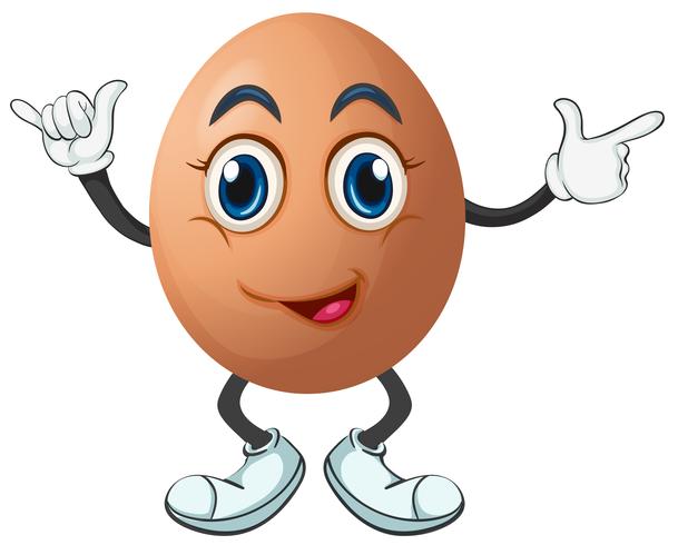 Uovo con faccia felice vettore