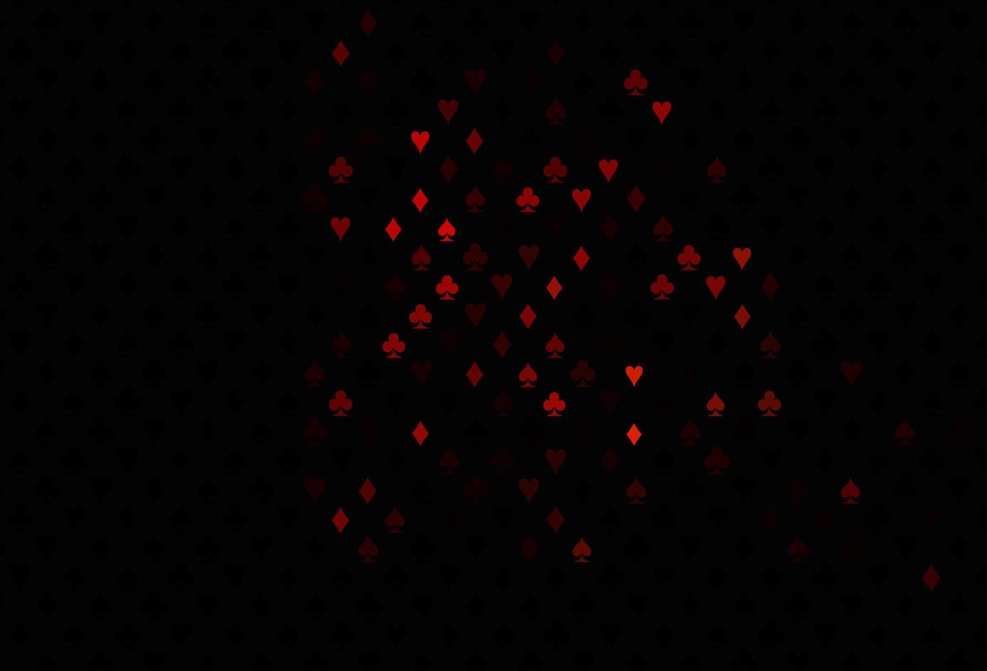 copertina vettoriale rosso scuro con simboli di gioco d'azzardo.
