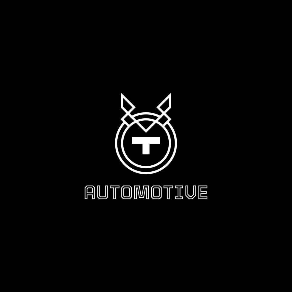 simbolo astratto lettera automobilistica t logo vettore