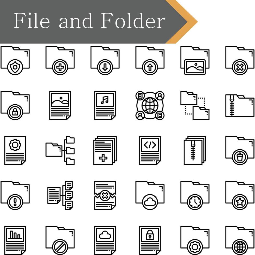 progettazione di icone di file e cartelle vettore
