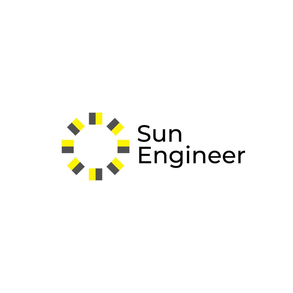 logo a doppio significato dell'ingegnere solare vettore
