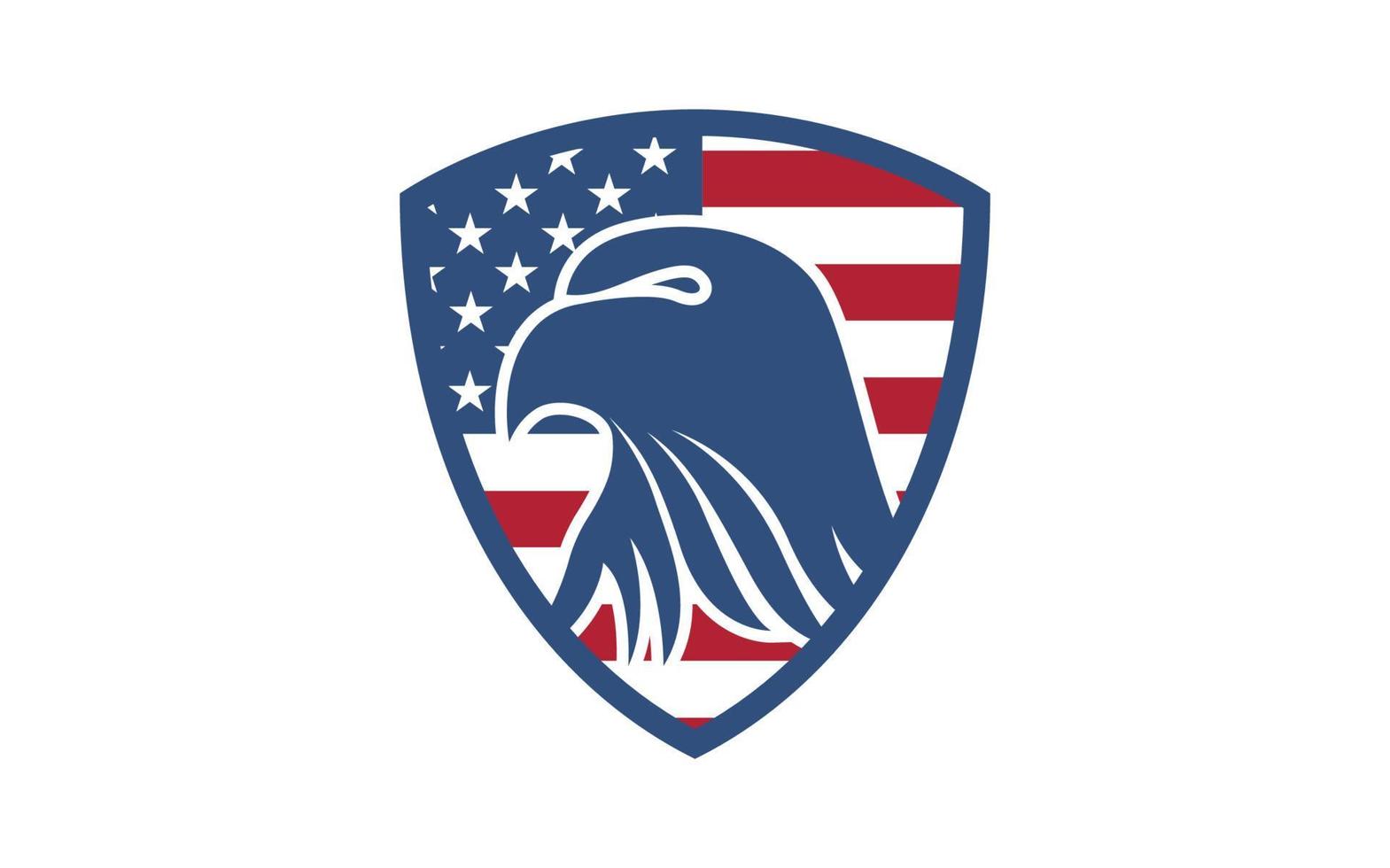 vettore di progettazione del logo dello scudo dell'aquila americana