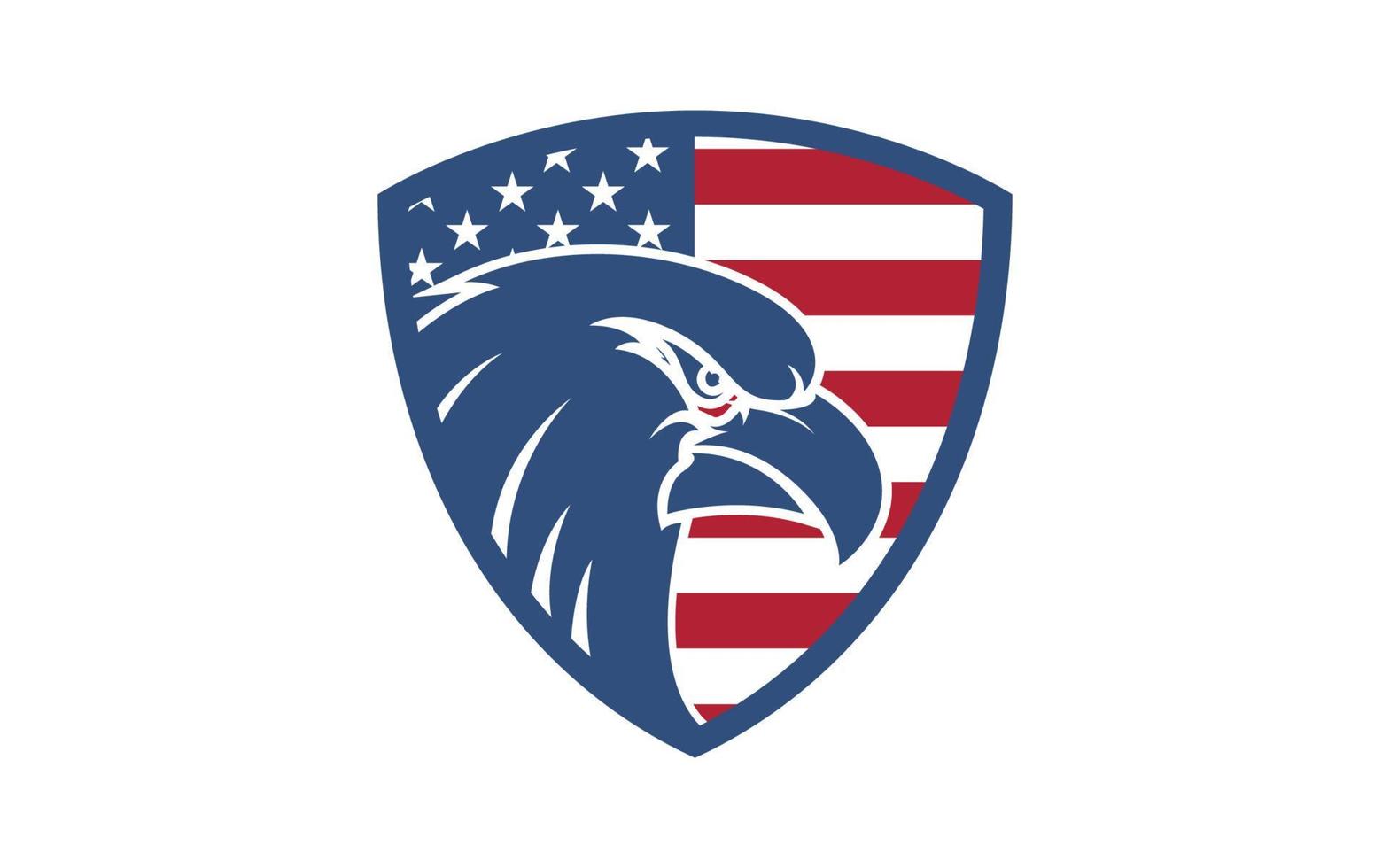 vettore di progettazione del logo dello scudo dell'aquila americana