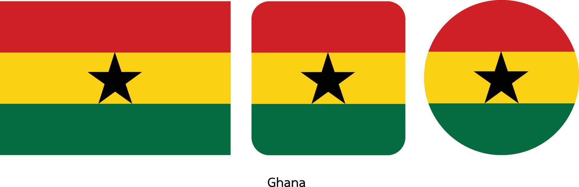 bandiera del ghana, illustrazione vettoriale