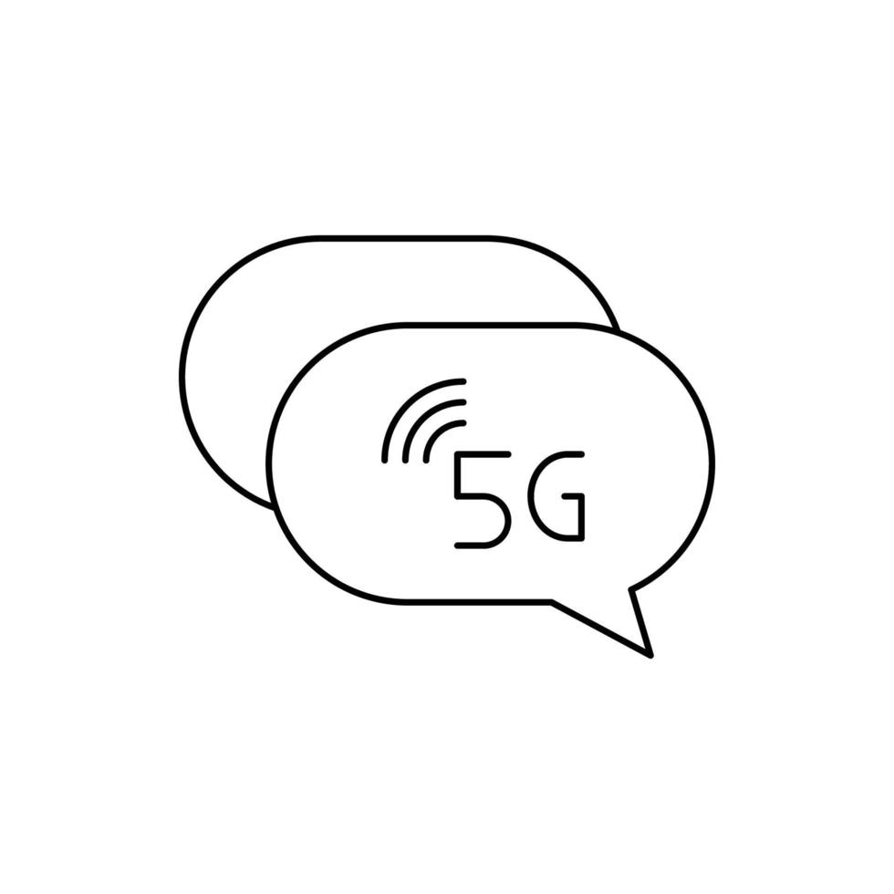 Icona della bolla di chat 5g vettore