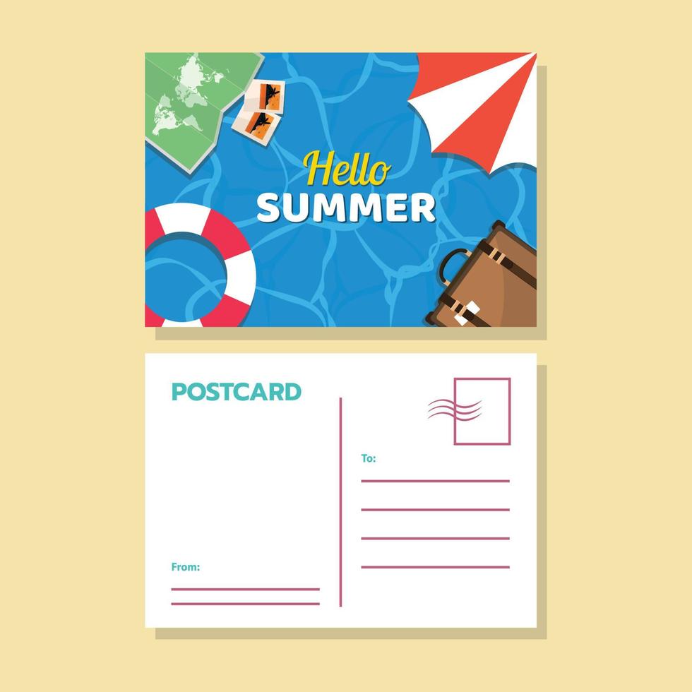 design da cartolina per le vacanze estive vettore