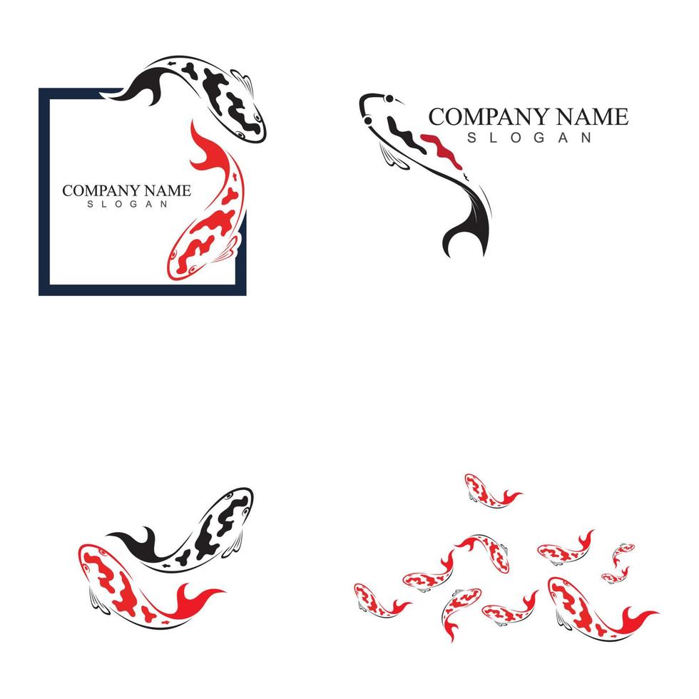 concetto di design del logo di pesce koi vettore