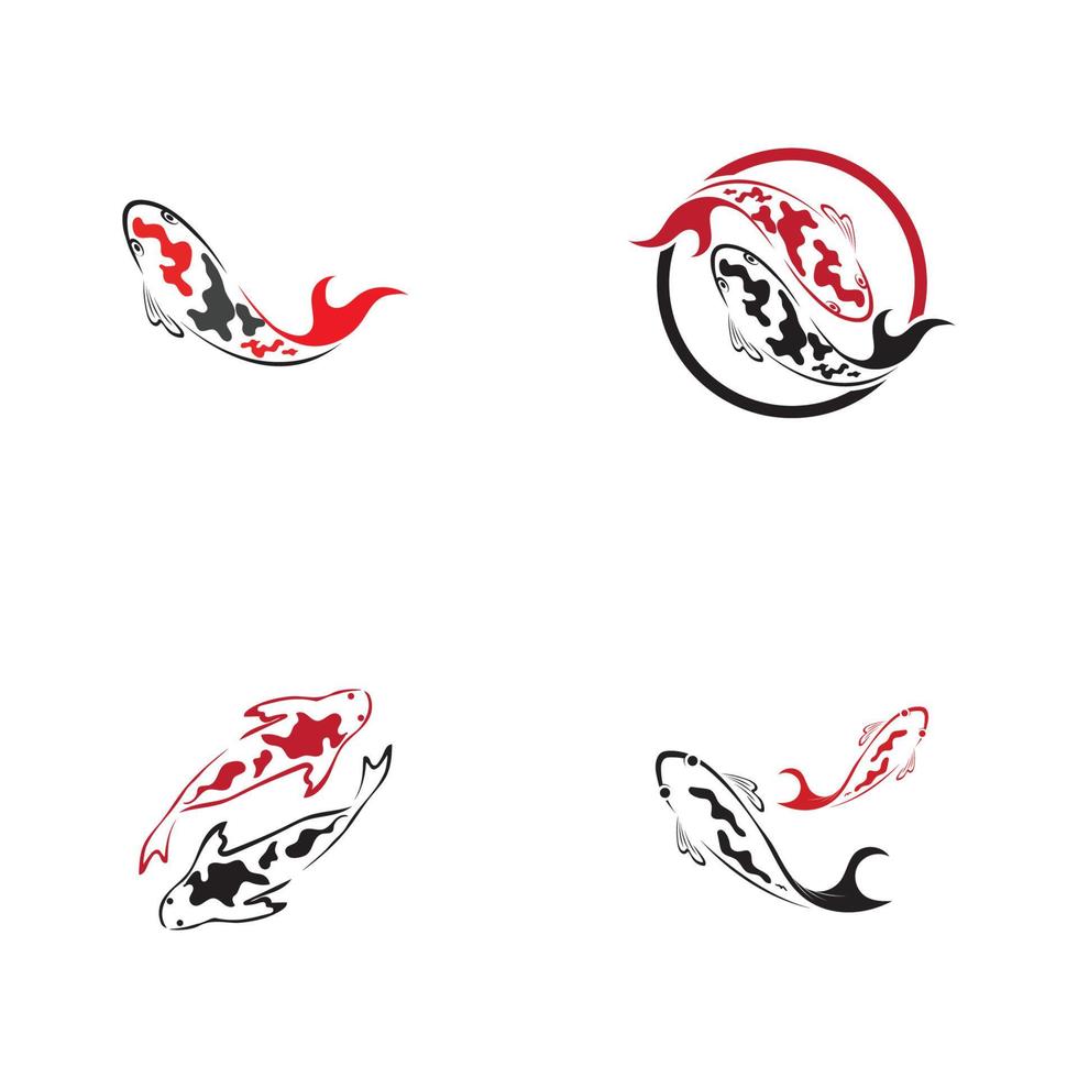 concetto di design del logo di pesce koi vettore