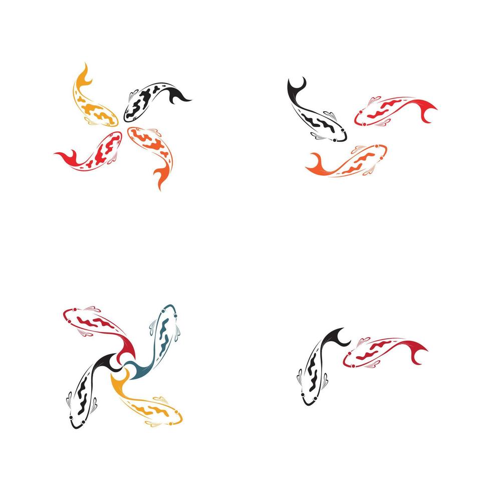 concetto di design del logo di pesce koi vettore