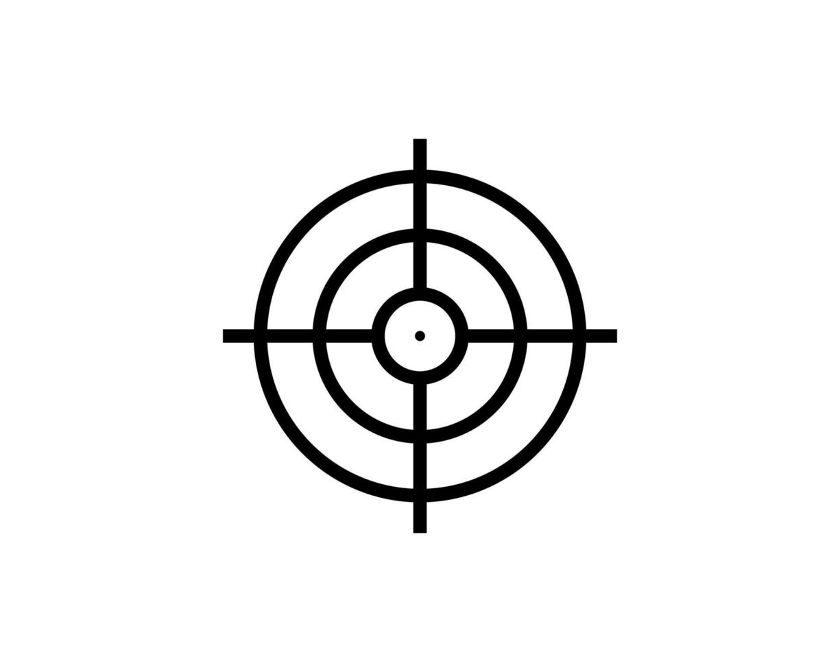 icona del contorno obiettivo isolata. simbolo, illustrazione del logo per concept mobile, web design e giochi. vettore