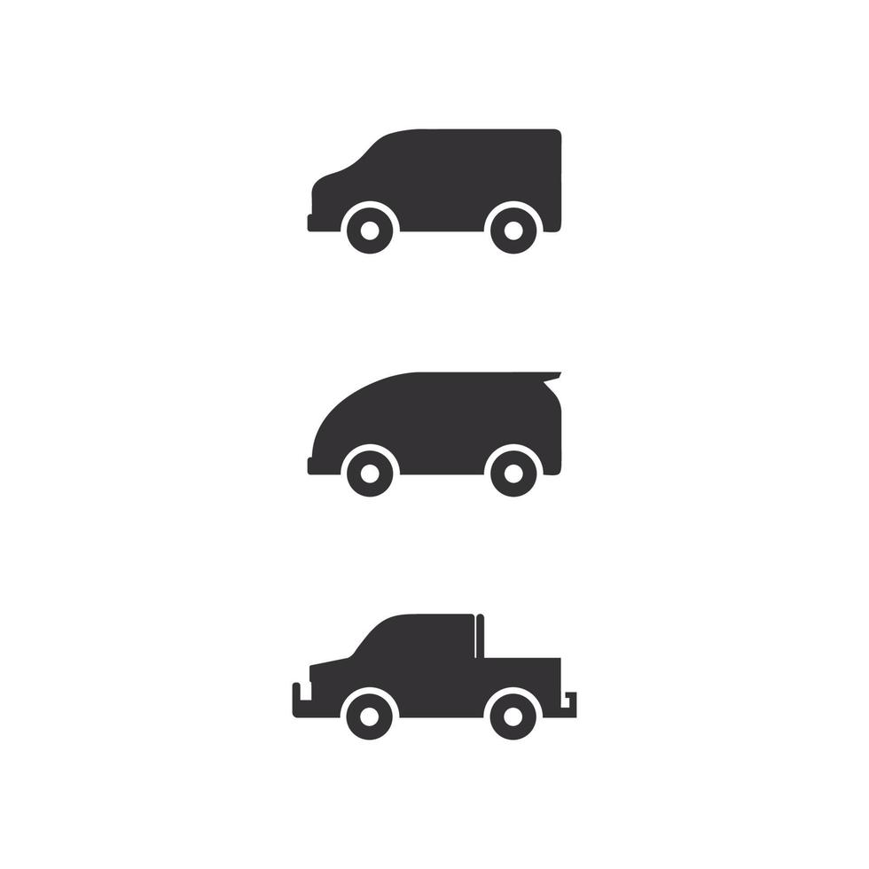icone di auto e automobili con logo vettoriale per autobus da viaggio e altri segni vettoriali di trasporto