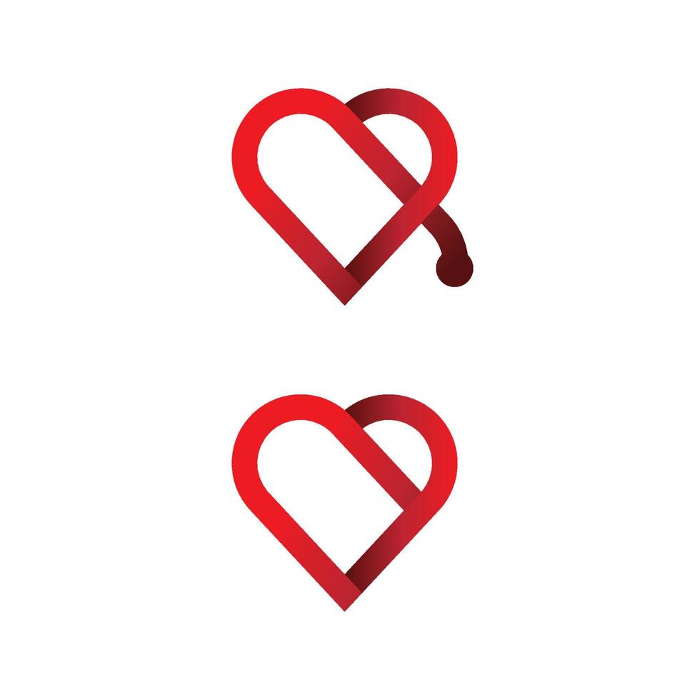 logo del cuore e amore illustrazione vettoriale design San Valentino