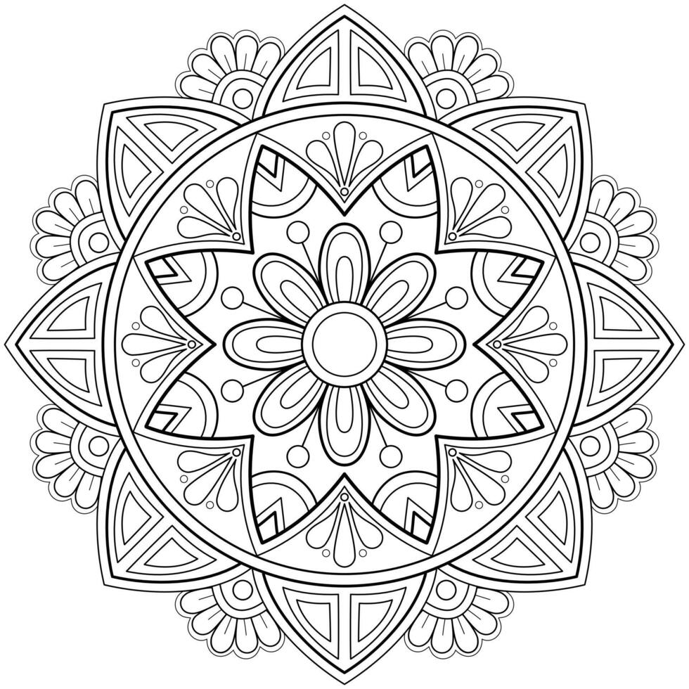 modello astratto della mandala di vettore. arte sul muro. libro da colorare modello in pizzo il tatuaggio. design per una camicia di vernice per carta da parati e un design adesivo per piastrelle, ornamento decorativo a cerchio in stile etnico orientale vettore