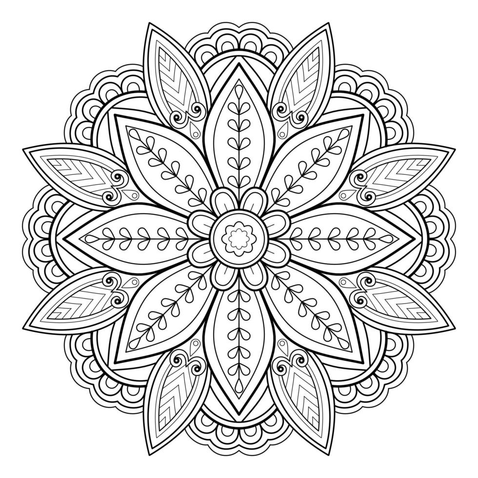 modello astratto della mandala di vettore. arte sul muro. libro da colorare modello in pizzo il tatuaggio. design per una camicia di vernice per carta da parati e un design adesivo per piastrelle, ornamento decorativo a cerchio in stile etnico orientale vettore