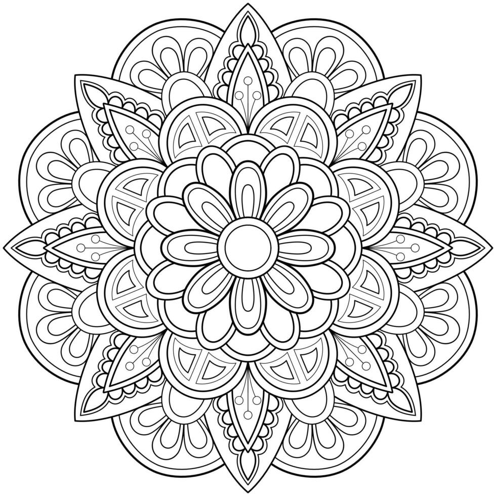 modello astratto della mandala di vettore. arte sul muro. libro da colorare modello in pizzo il tatuaggio. design per una camicia di vernice per carta da parati e un design adesivo per piastrelle, ornamento decorativo a cerchio in stile etnico orientale vettore