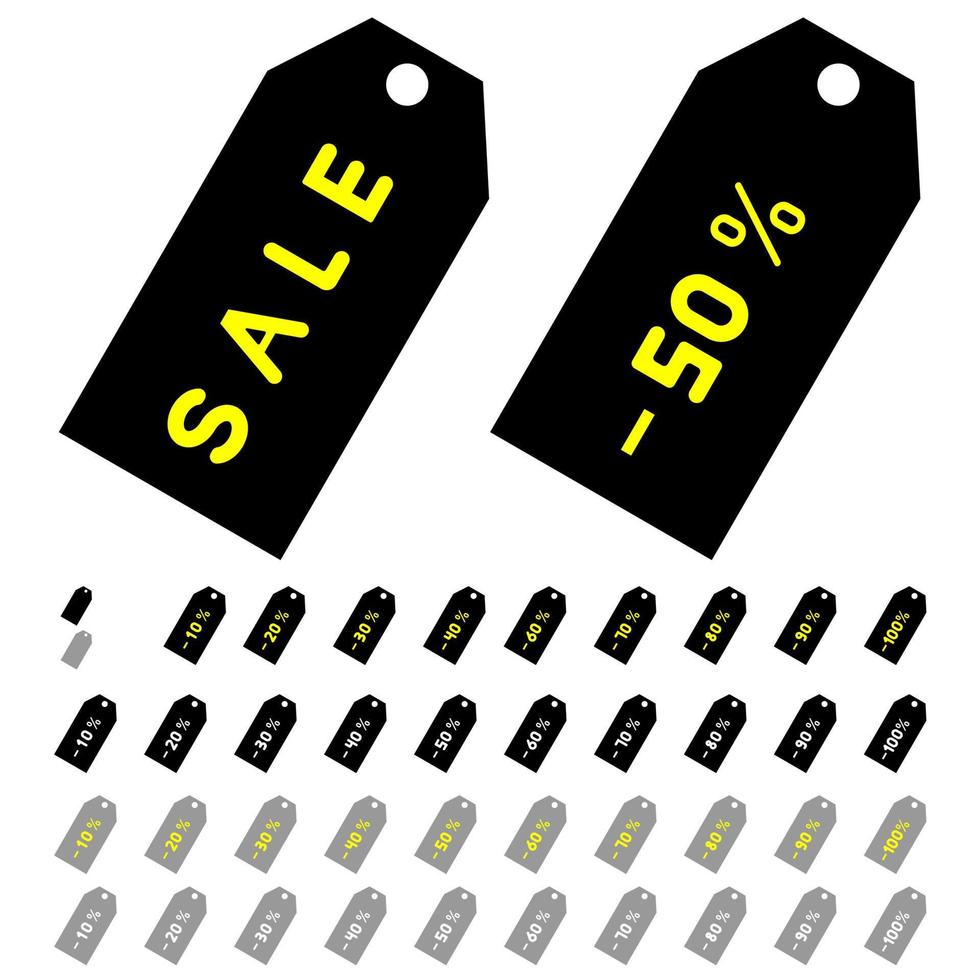 etichetta di vendita colore giallo nero vettore