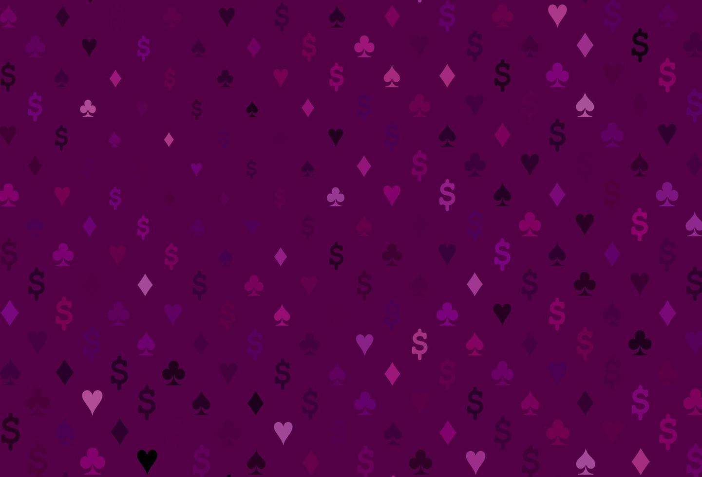 copertina vettoriale viola scuro con simboli di gioco d'azzardo.