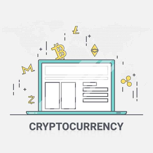 Fondo digitale della tecnologia di rete del blockchain dei criptovalute del denaro. illustrazione vettoriale. vettore